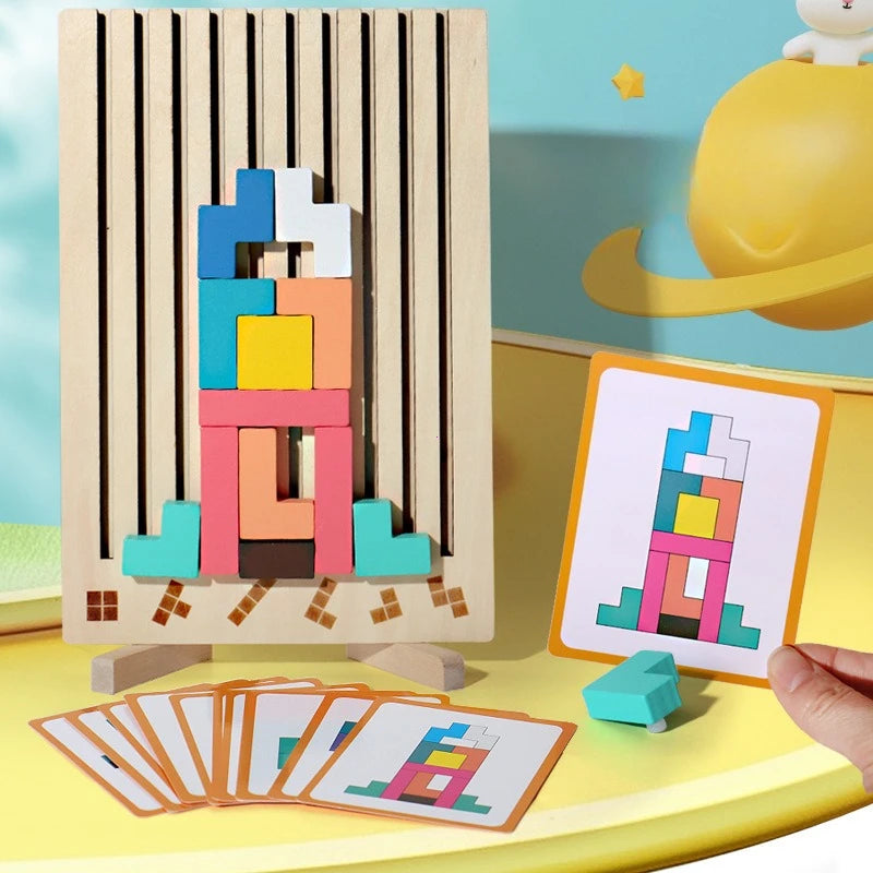 Schat & Elie™ LogicBlocks – Educatieve 3D Houten Puzzel