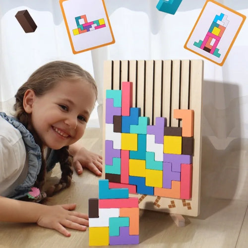 Schat & Elie™ LogicBlocks – Educatieve 3D Houten Puzzel