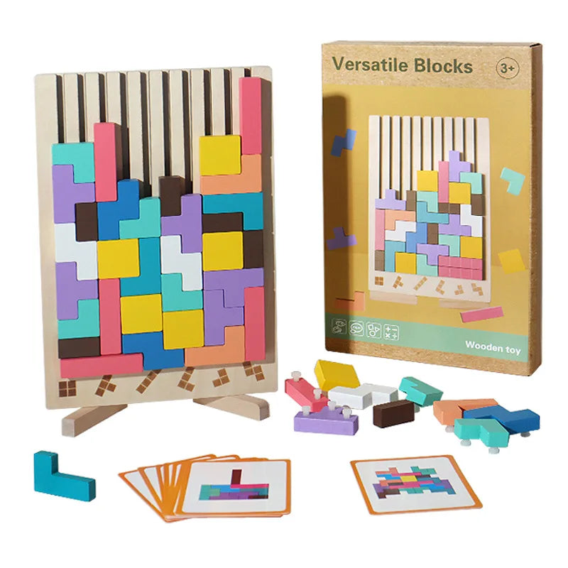 Schat & Elie™ LogicBlocks – Educatieve 3D Houten Puzzel