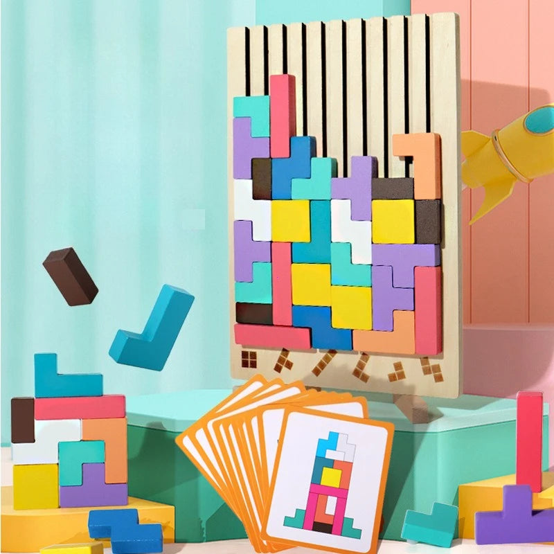 Schat & Elie™ LogicBlocks – Educatieve 3D Houten Puzzel