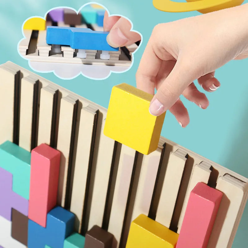 Schat & Elie™ LogicBlocks – Educatieve 3D Houten Puzzel
